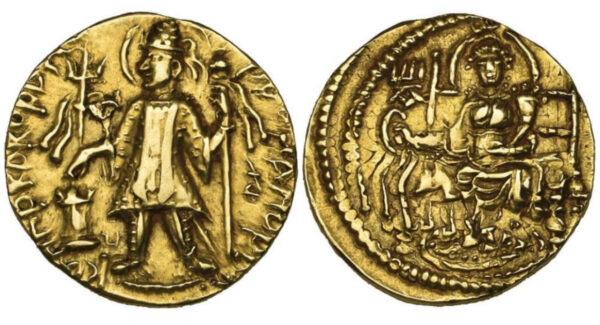 Kushans, Kanishka II  gold dinar - Image 3