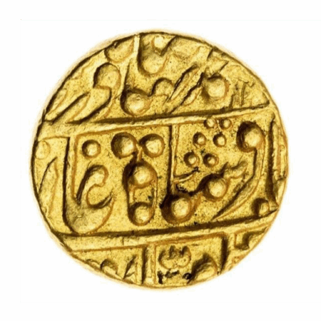 Sawai Jaipur Gold Mohur in the name of Bahadur Shah II