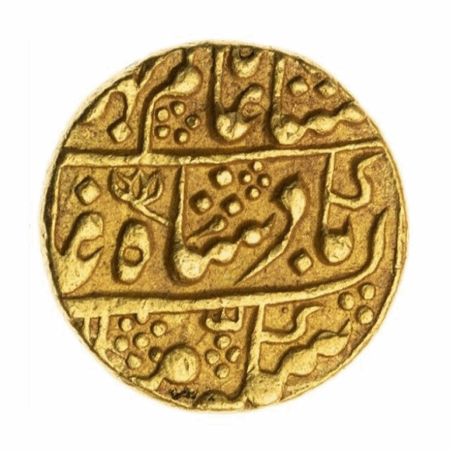 Sawai Jaipur Gold Mohur In the name of Shah Alam II gold Mohur